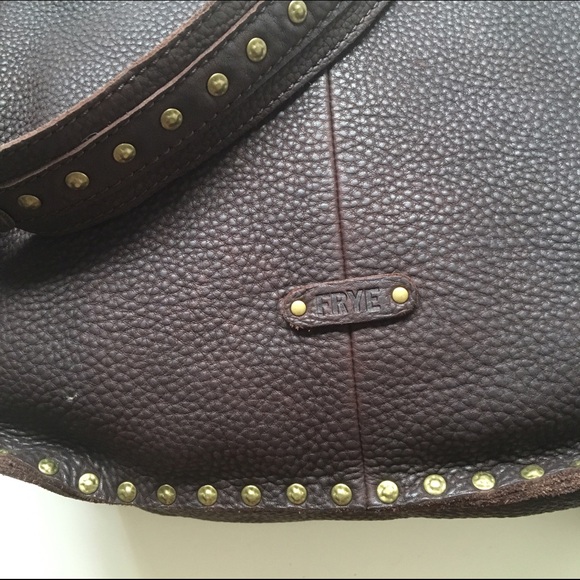 Frye Brown Crossbody Bag with Gold Studs